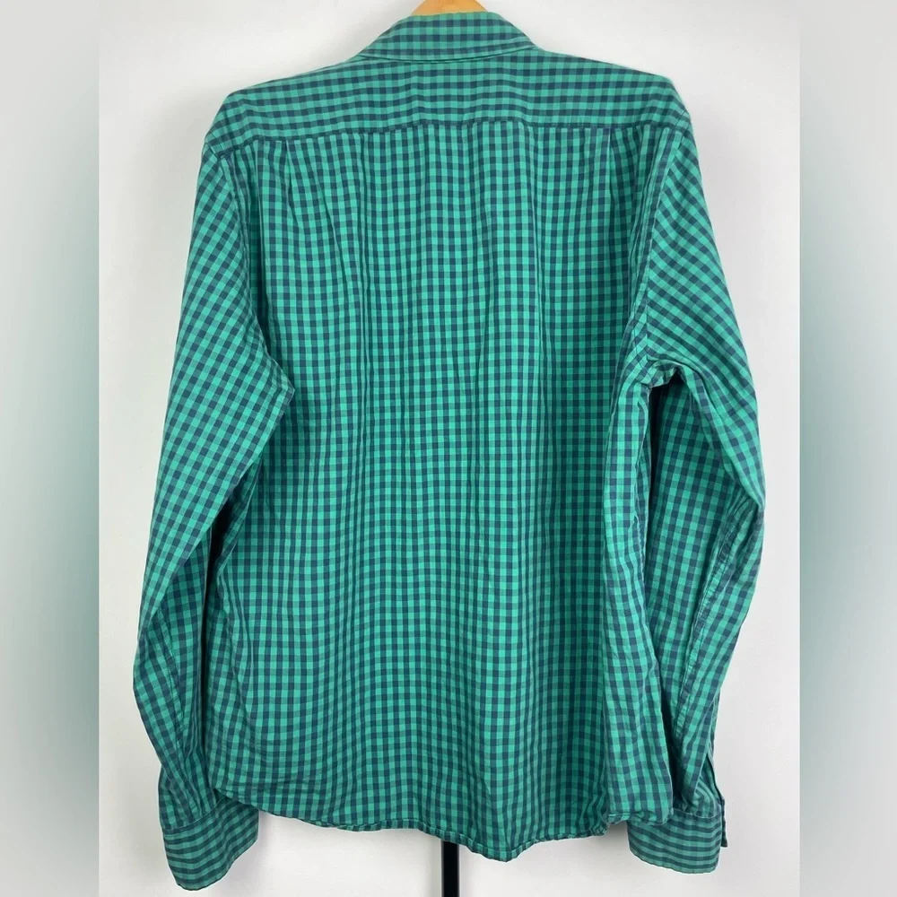 J. Crew Green Blue Plaid Checked Slim Fit Button Up‎ Long Sleeve Collared Shirt
